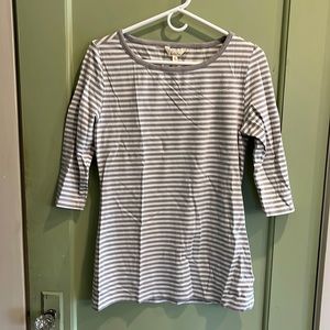 Matilda Jane Grey Striped Shirt Women’s Medium NWOT